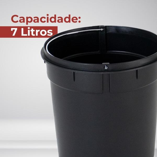 Imagem de Lixeira Inox 7 Litros Cesto Com Pedal E Balde Removível