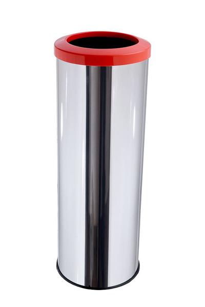 Lixeira Inox Aro Esmaltado 30 Litros Cozinha Banheiro Cesto - Aldinox Imagem de Lixeira Inox Aro Esmaltado 30 Litros Cozinha Banheiro Cesto