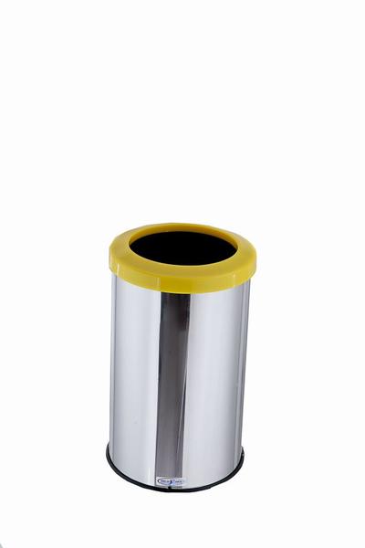 Lixeira Inox Aro Plástico Lixo Reciclável Cozinha 20 Litros - Aldinox Imagem de Lixeira Inox Aro Plástico Lixo Reciclável Cozinha 20 Litros