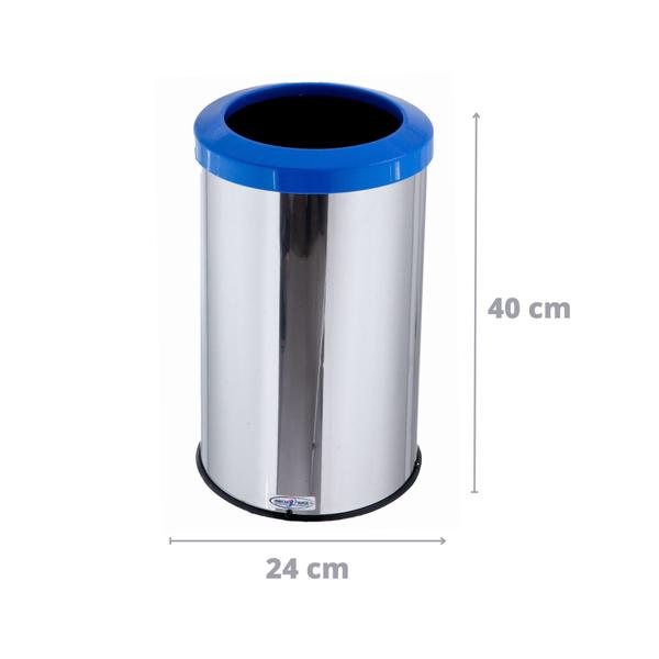 Lixeira Inox Aro Plástico Lixo Reciclável Cozinha 20 Litros - Aldinox Imagem de Lixeira Inox Aro Plástico Lixo Reciclável Cozinha 20 Litros