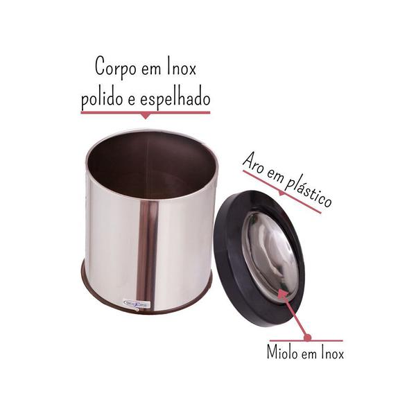 Imagem de Lixeira Inox Basculante 20 Litros Tampa Flip Top Com Cor