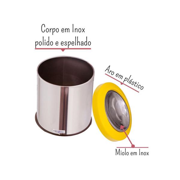 Imagem de Lixeira Inox Basculante 30 Litros Tampa Flip Top Cesto Lixo