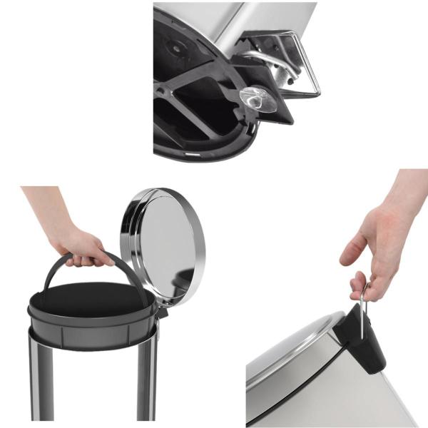 Imagem de Lixeira Inox c/Pedal 20L Tramontina com Cesto Removivel