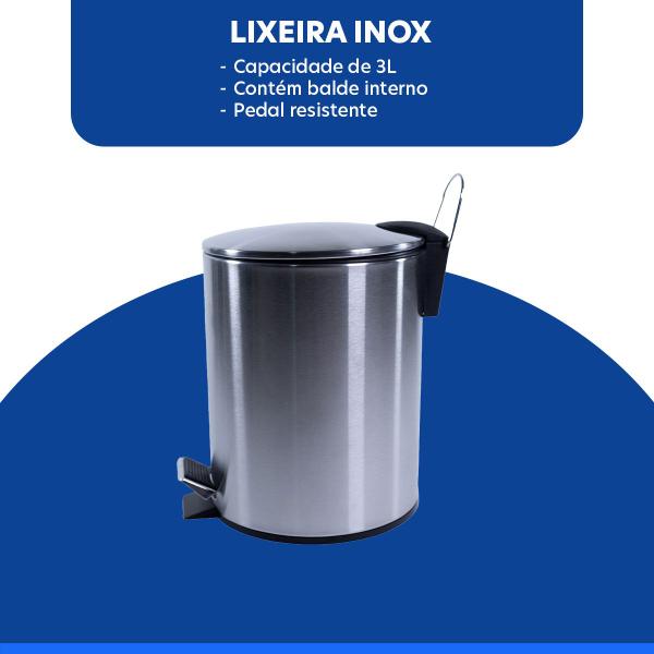 Imagem de Lixeira Inox c/ Pedal Arcade 3l Wincy