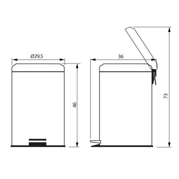 Imagem de Lixeira Inox com Pedal 20L Tramontina com Balde Interno Removível e Acabamento Polido Cinza