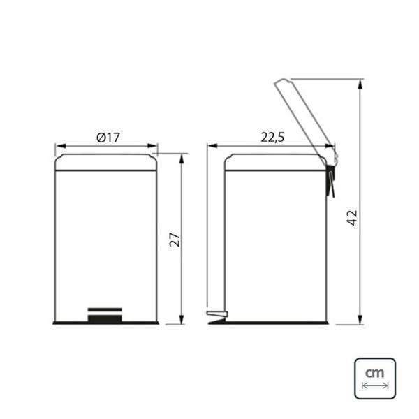 Imagem de Lixeira Inox Com Pedal 3L Tramontina