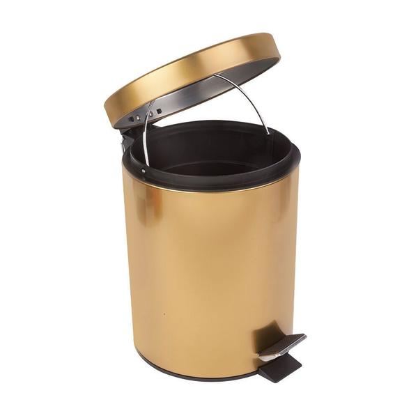 Imagem de Lixeira Inox com Pedal 5L Dourado Casa&Ideia