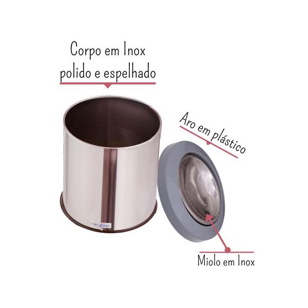 Imagem de Lixeira Inox Com Tampa Basculante 10 Litros Flip Top