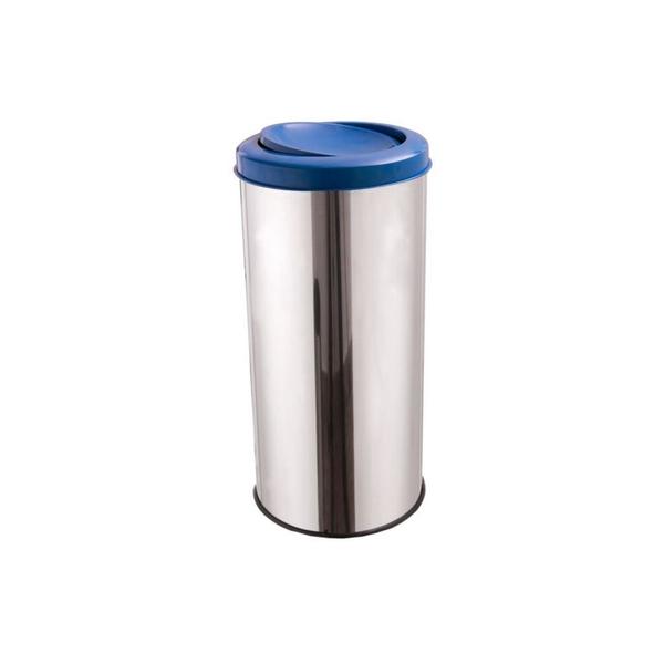 Lixeira Inox Com Tampa Flip-TopInox (Basculante) 35 Litros Largo - CM Design Imagem de Lixeira Inox Com Tampa Flip-TopInox (Basculante) 35 Litros Largo