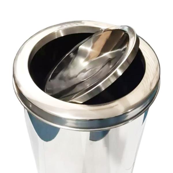 Lixeira Inox para Banheiro Cozinha Tampa Basculante 8 litros Cesto de Lixo Escritório Viel Imagem de Lixeira Inox para Banheiro Cozinha Tampa Basculante 8 litros Cesto de Lixo Escritório Viel