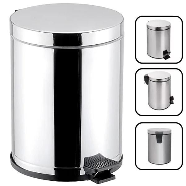 Lixeira Inox Para Banheiro e Cozinha Com Pedal e Recepiente em Plástico 10,5L Viel Imagem de Lixeira Inox Para Banheiro e Cozinha Com Pedal e Recepiente em Plástico 10,5L Viel