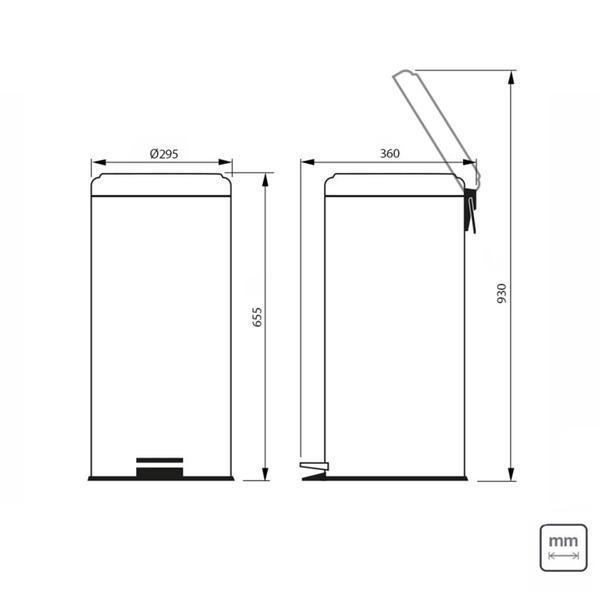 Imagem de Lixeira Inox Tramontina 30l C/pedal 94538130