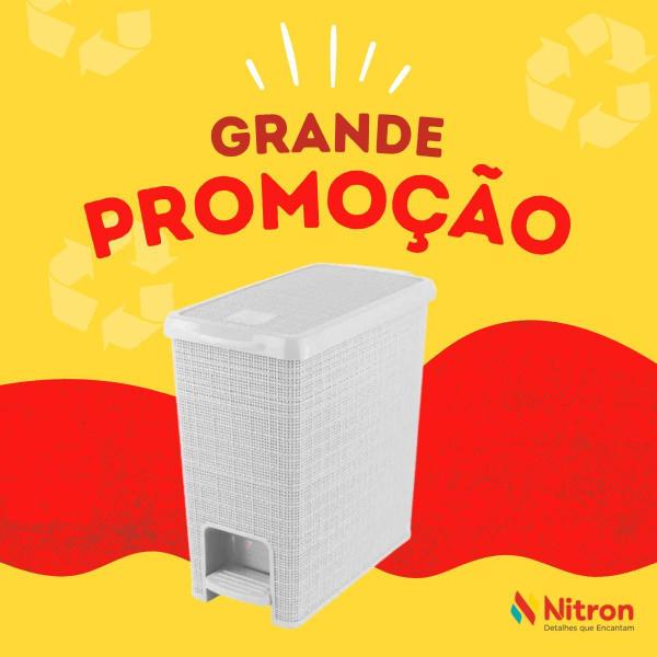 Imagem de Lixeira Juta Retangular 12 L Branco - Nitron