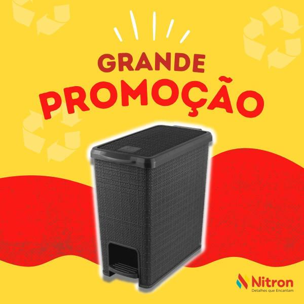 Imagem de Lixeira Juta Retangular 12 L Preto - Nitron