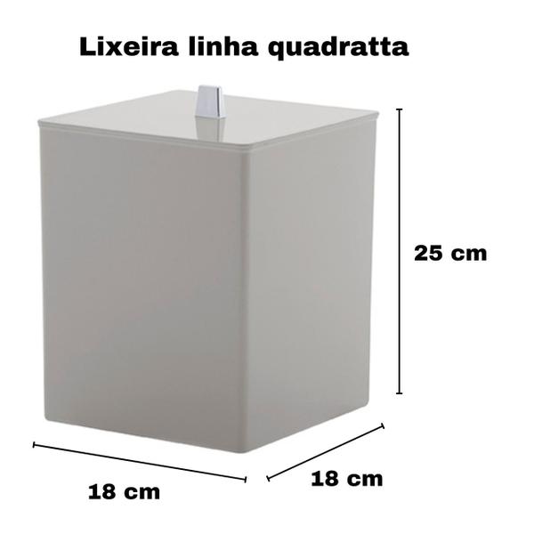 Imagem de Lixeira Lavabo Banheiro 7 Litros Bagno Quadratta Premium