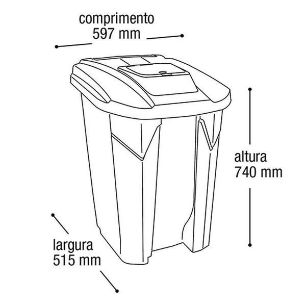 Imagem de Lixeira Lixo Orgânico 120L C/ Tampa Click p/ Jardim Preta