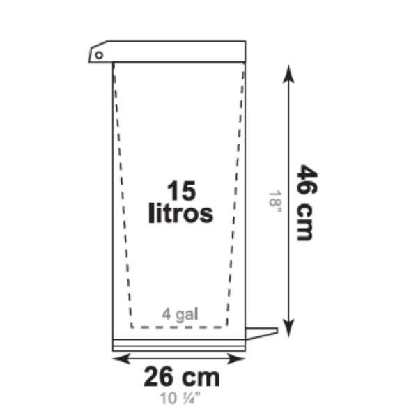 Imagem de Lixeira Multiuso 15 Litros Cesto de Lixo 15L Aço Com Pedal Viel 3585 Inox