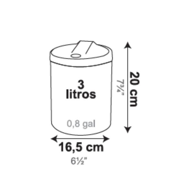 Imagem de Lixeira Multiuso 3 Litros Tampa de Clicar Escritorio Cozinha Banheiro Viel 3553 Preta