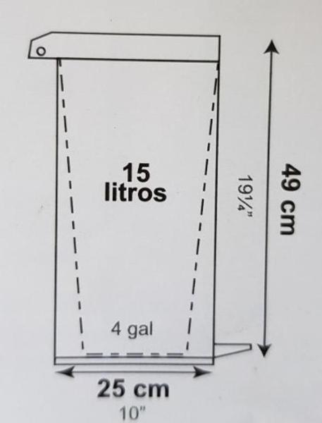 Imagem de Lixeira Multiuso Com Pedal Cozinha 15L Preta Com Recip. Interno Plástico