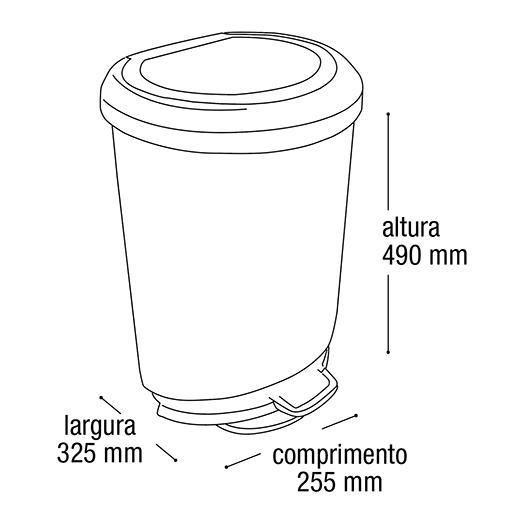 Imagem de Lixeira Multiuso Com Pedal E Borda 20 Litros Prata Label