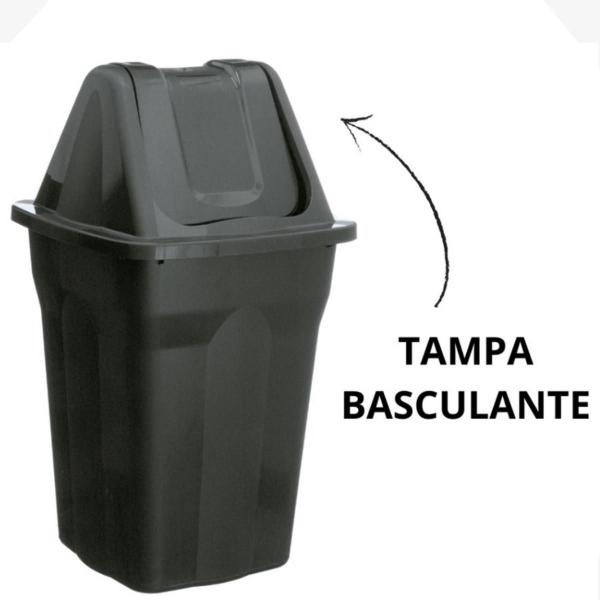 Imagem de Lixeira Multiuso Com Tampa Basculante Reciclada 60 Litros