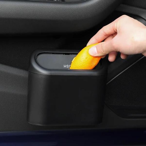 Imagem de Lixeira para Carro Pendurada - Caixa de Armazenamento de Lixo com Design Quadrado