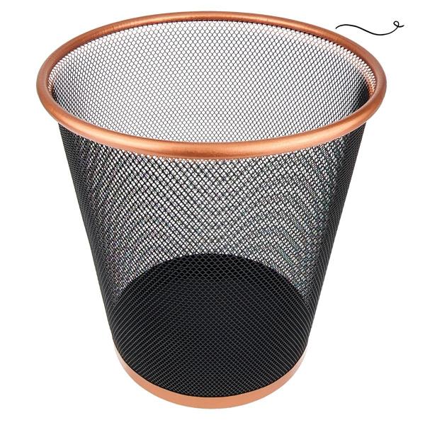 Imagem de Lixeira para escritório quarto 10l black rose gold preto dourado