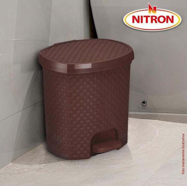 Imagem de Lixeira pedal 6 litros Nitron Marrom Rattan