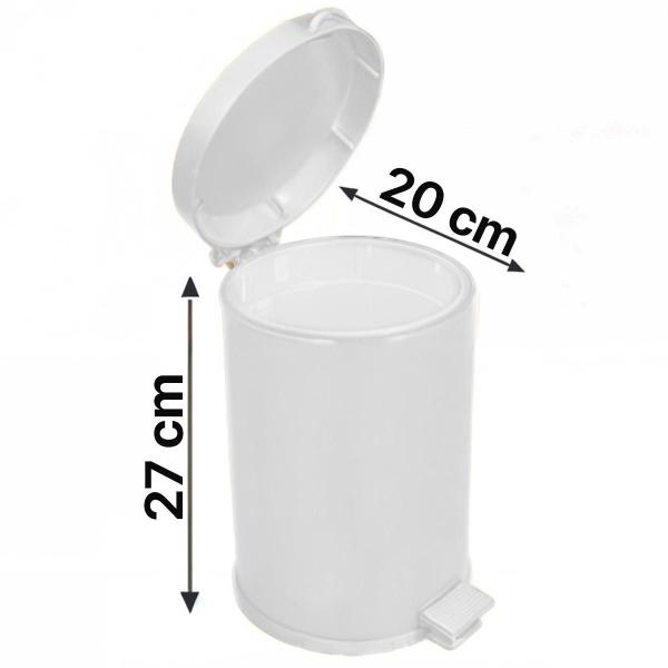 Lixeira Pedal Cesto De Lixo Tampa 4,5 Litros Branca Cozinha Banheiro Viel Imagem de Lixeira Pedal Cesto De Lixo Tampa 4,5 Litros Branca Cozinha Banheiro Viel