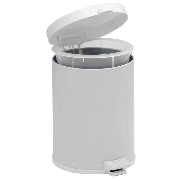 Lixeira Pedal Cesto De Lixo Tampa 4,5 Litros Branca Cozinha Banheiro Viel Imagem de Lixeira Pedal Cesto De Lixo Tampa 4,5 Litros Branca Cozinha Banheiro Viel