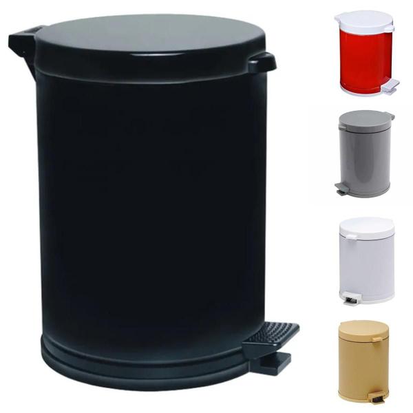 Lixeira Pedal Cesto De Lixo Tampa 4,5 Litros Cores Cozinha Banheiro Viel
