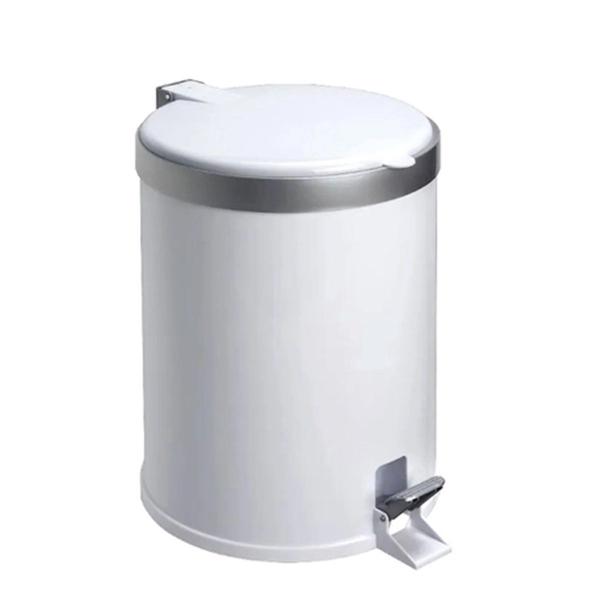 Lixeira Pedal Cesto De Lixo Tampa 5 Litros Branca Cozinha Banheiro Viel