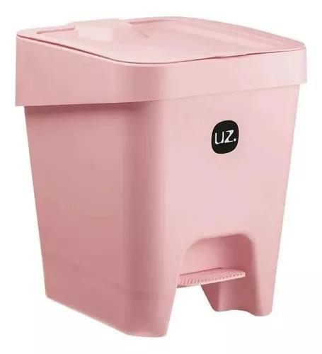 Imagem de Lixeira Pedal Cozinha/banheiro Slim Premium 8l Rosa Uz