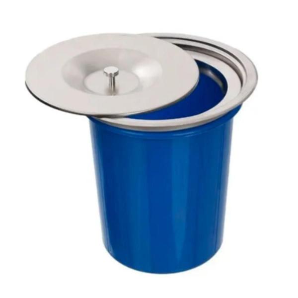 Lixeira Pia Cozinha Embutir 3 Litros Inox - Sollux Imagem de Lixeira Pia Cozinha Embutir 3 Litros Inox