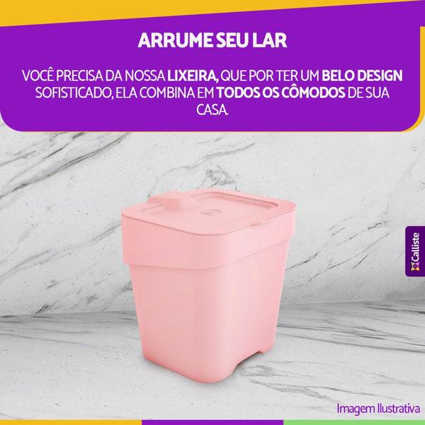 Imagem de Lixeira Pia Cozinha Escritório Slim 2,5L Sólido Com Tampa - UZ Utilidades