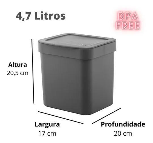 Imagem de Lixeira Pia De Cozinha 4,7L Casa Banheiro Cesto Lixo Ou Bege