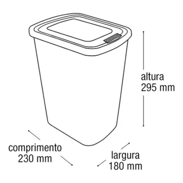 Imagem de Lixeira Plástica Cesto 9 Litros Pia Cozinha Banheiro