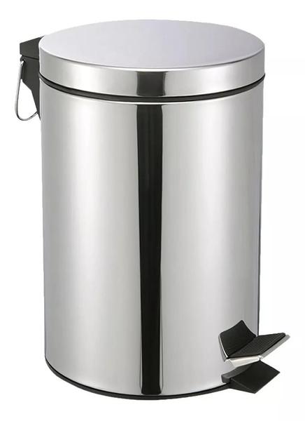 Lixeira Redonda de Aço Inox 5 Litros: Elegância e Praticidade para Casa e Banheiro - Clink