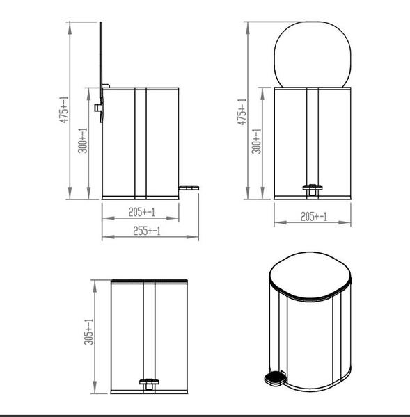 Imagem de Lixeira Redonda em Metal com Pedal 5 Litros Preta 80305 Ghelplus