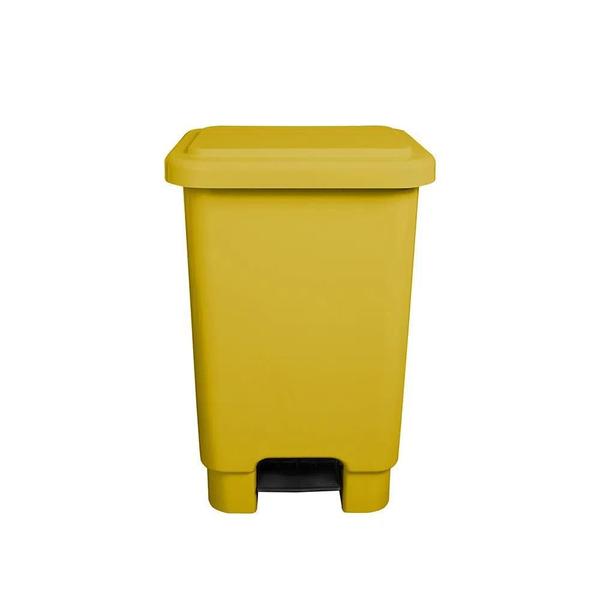 Imagem de Lixeira Retangular 25L Com Pedal Amarelo Larplasticos