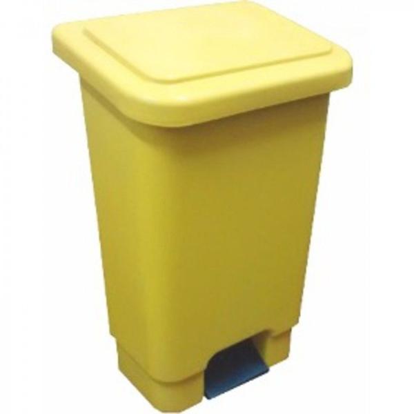 Imagem de Lixeira retangular 50l c/ pedal amarelo larplasticos