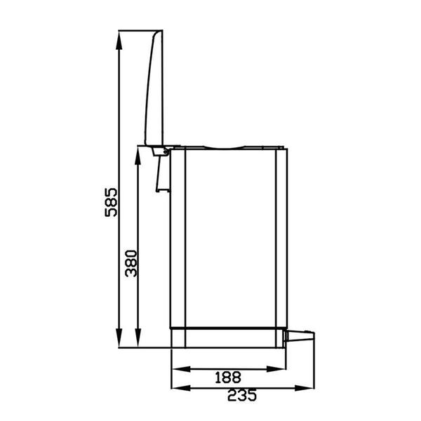 Imagem de Lixeira Retangular Preto Matte C/ Pedal 12 Litros Solo