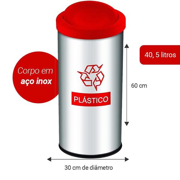 Imagem de Lixeira Seletiva Tampa Basculante 40,5l Brinox