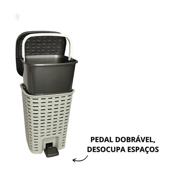 Imagem de Lixeira Smart Grande Pedal Amortecedor 15 L Tendencia Monte Libano