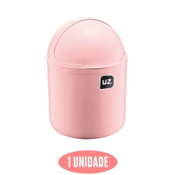 Imagem de Lixeira Tampa Plastica p Pia Cozinha Gourmet Rosa bebe 4L