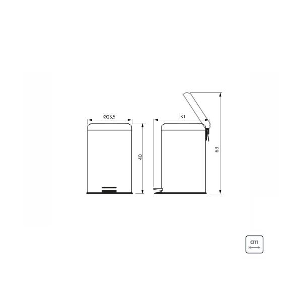 Imagem de Lixeira tramontina brasil 12l inox c/pedal