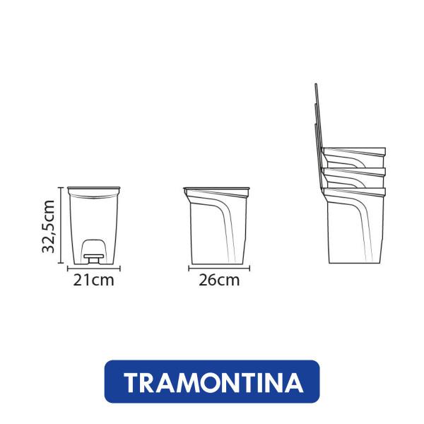 Imagem de Lixeira Tramontina Cozinha Escritório c/ Porta Sacos 10 Lt