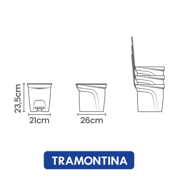 Imagem de Lixeira Tramontina Cozinha Escritório c/ Porta Sacos 7 Lt