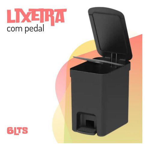 Imagem de Lixeira Trium Banheiro Cozinha Banheiro Escritorio Consultorio Com Pedal 6 Litros Cesto Removivel Ou