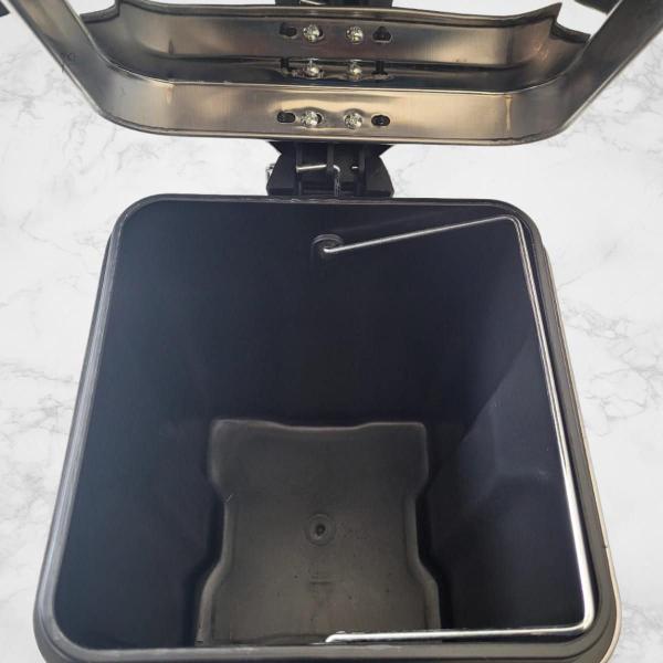 Imagem de Lixeira Wincy Quadada com pedal Pedal Inox Cesto Removível Cozinha Banheiro 6 Litros Metalizada Inox IXA02026